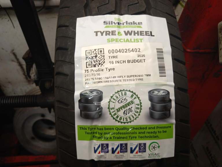 215 75 R16c 116/114r Hifly Super2000 7mm Partworn Pressure Tested Tyre