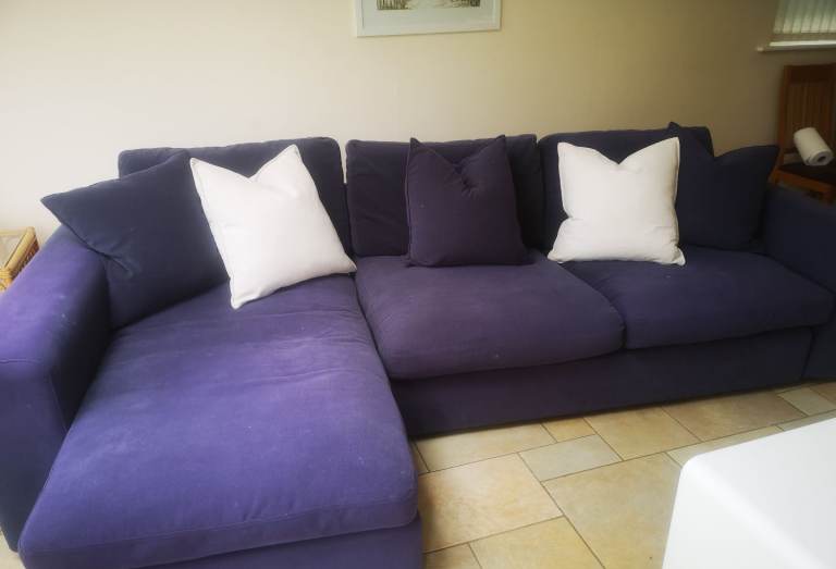 Large comfy blue Corner Sofa – Good Condition
