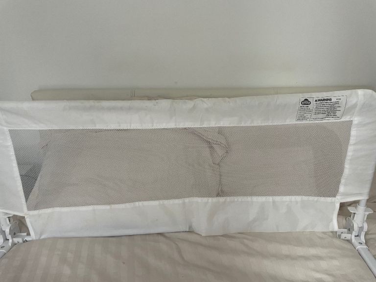 White Baby Bed Rail Guard – Good Condition