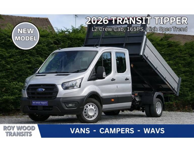  Ford Transit 350 Trend L3 Crew Cab Tipper 165ps Euro 6 Tipper Diesel Manual