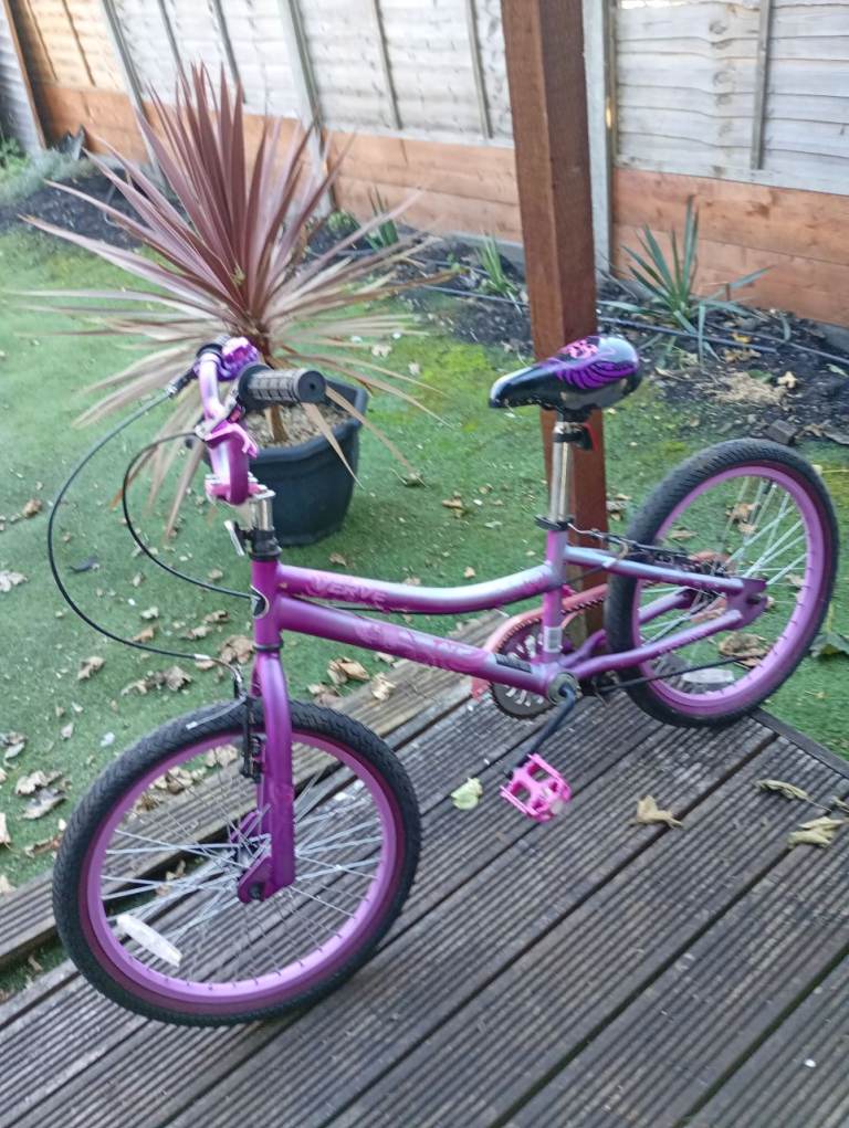 Girls 20-Inch Wheel Kids Bike - Metallic Purple/Pink, Single Speed