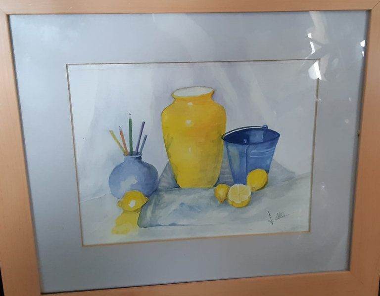 Art - Signed Original Watercolour painting still life frame is 35cm x 40cm