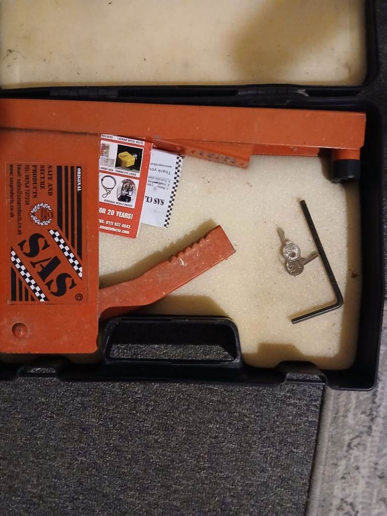 SAS Car Security Device - Orange Metal Immobiliser in Good Nick