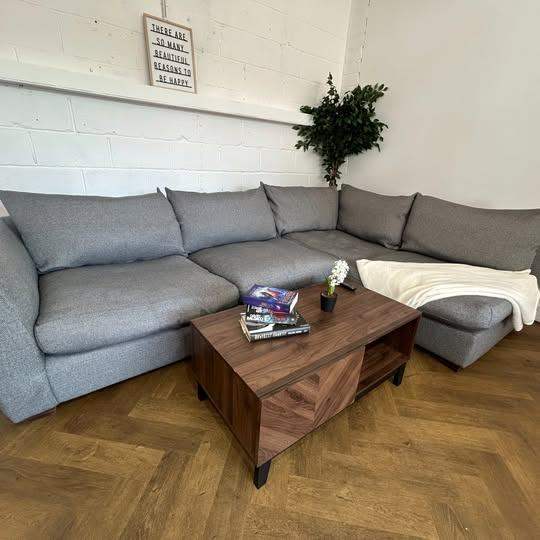 Huge Grey Corner Sofa, Left Hand Chaise - Delivery Available