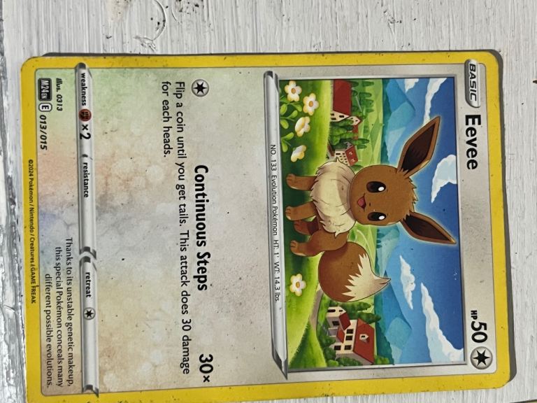 Pokemon Eevee Trading Card – Fair Condition