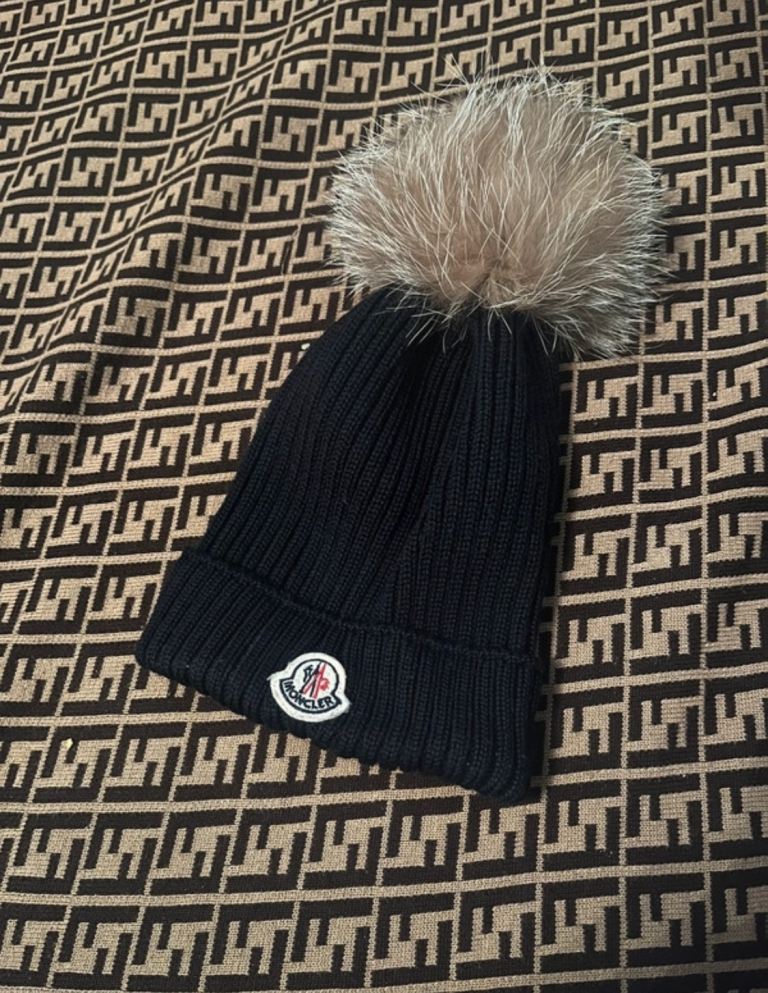 Moncler Knitted Beanie Hat with Pom Pom - New with Tags