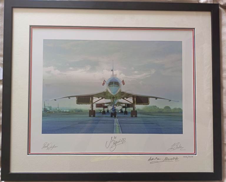 Limited Edition Concorde Print, Signed, Framed