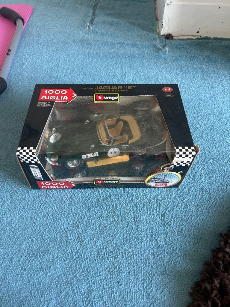 Burago Jaguar E-Type 1000 Miglia Model Car – Boxed