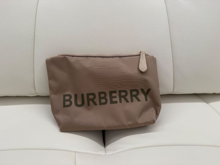 Burberry Beige Fabric Pouch Bag – Good Condition