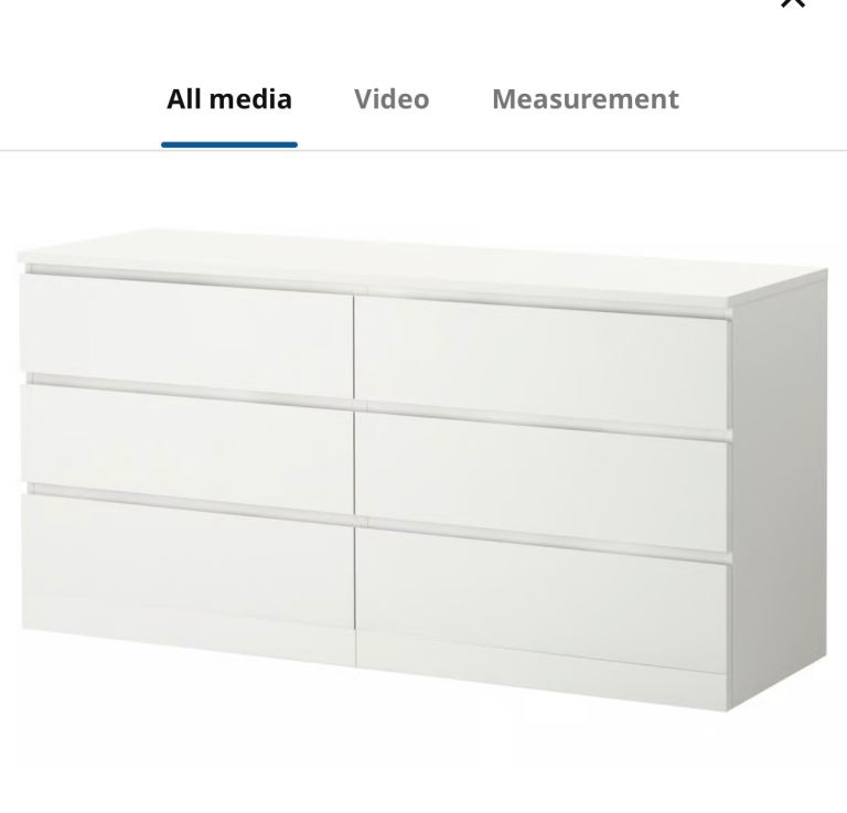 IKEA Malm Chest of 6 Drawers – White