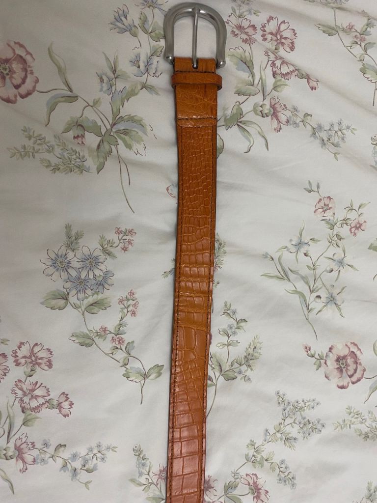 image for Genuine Crocodile Skin Belt & Wallet,Orange,Custom Handmade,Belt 38-41”,Fantastic Condition