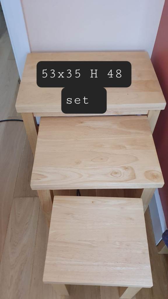 Set of 3 Wooden Small Nested Tables