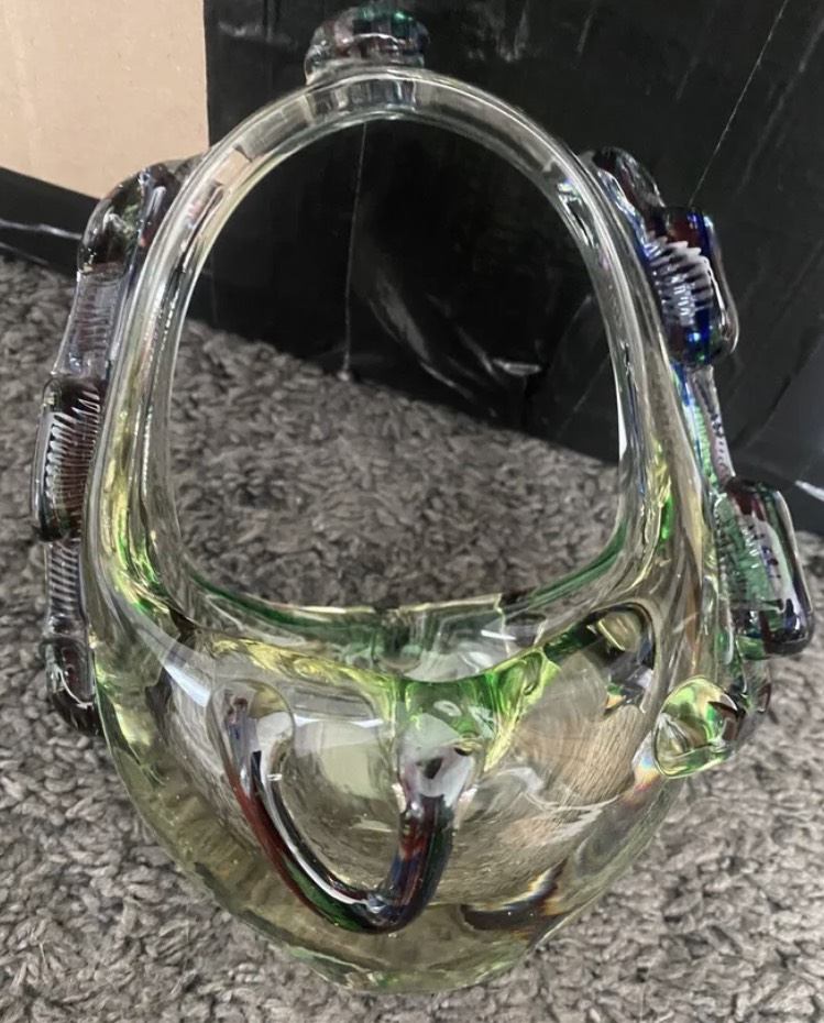 Murano Vintage Glass Basket/Bag