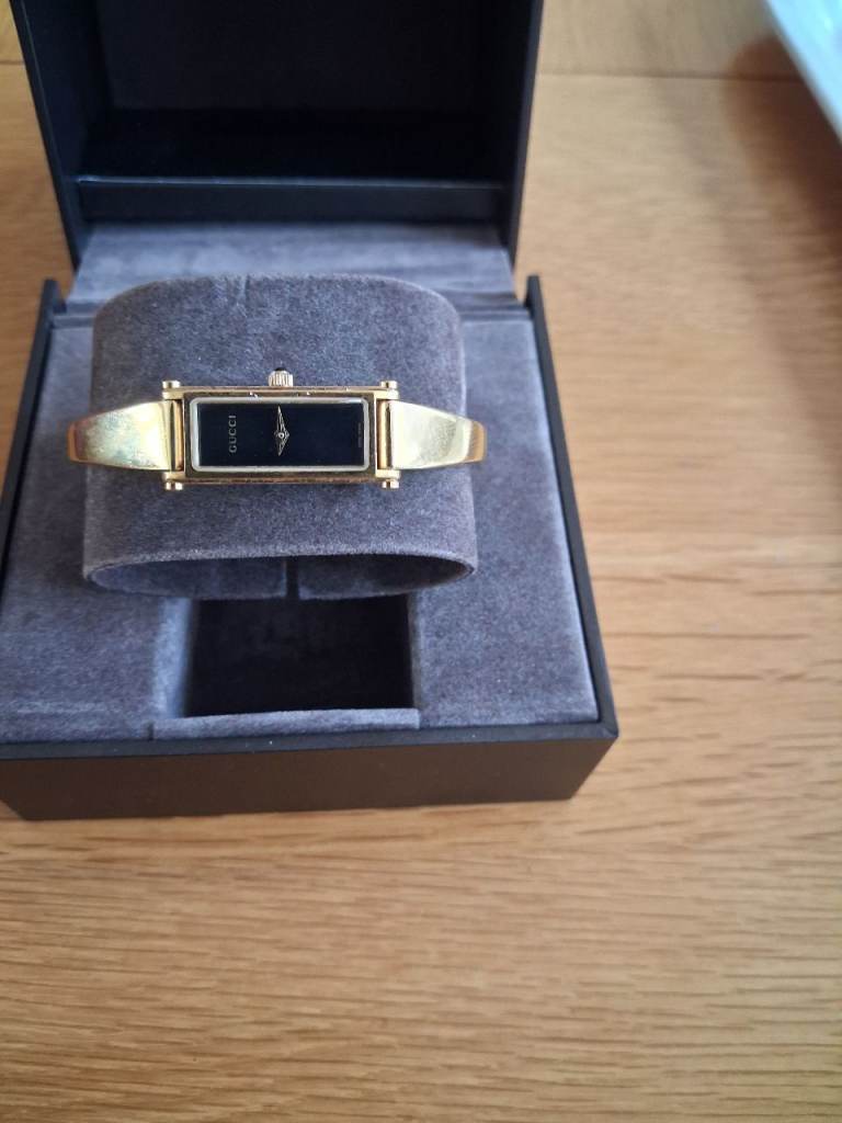 Gucci Gold Plated Bangle Watch – Good Condition