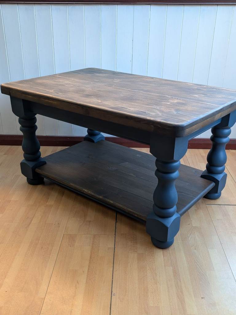 Chunky pine painted coffee table