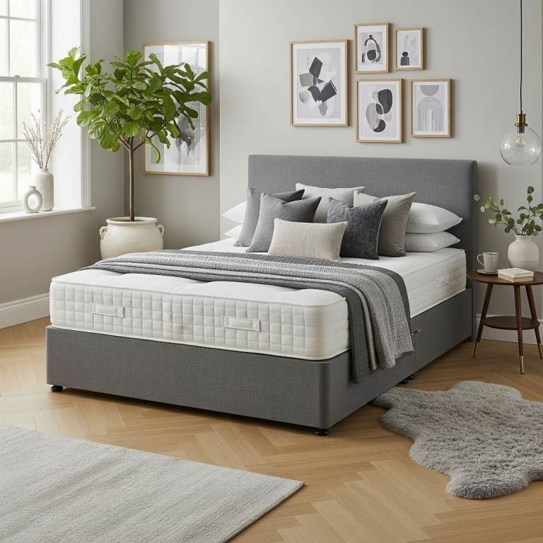 **🚕Brand New Double Plush Velvet Divan Bed With Mattress For Sale Quick Home Delivery **