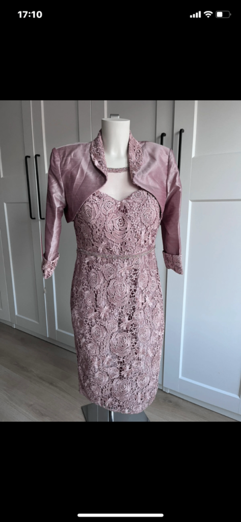 Mascara Pink Lace Occasion Dress with Bolero – Size 10, New with Tags