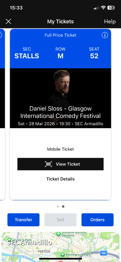 Daniel sloss tickets x2