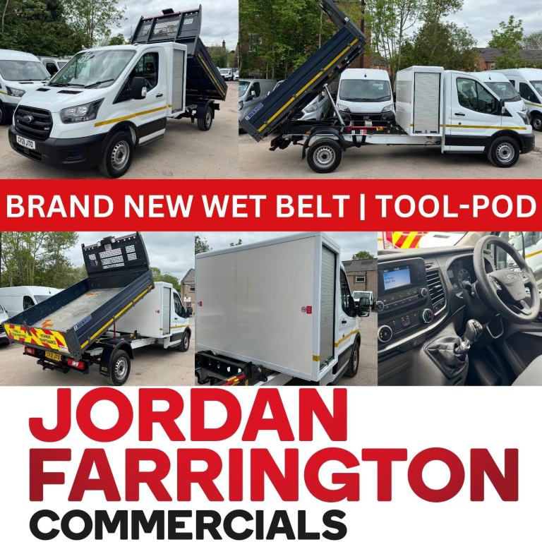 2021 21 reg FORD TRANSIT SINGLE CAB TOOL-POD TIPPER***BRAND NEW WET BELT ***