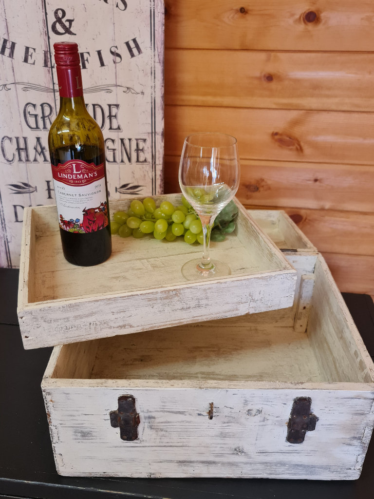 Old white washed Upcyled dovetailed box