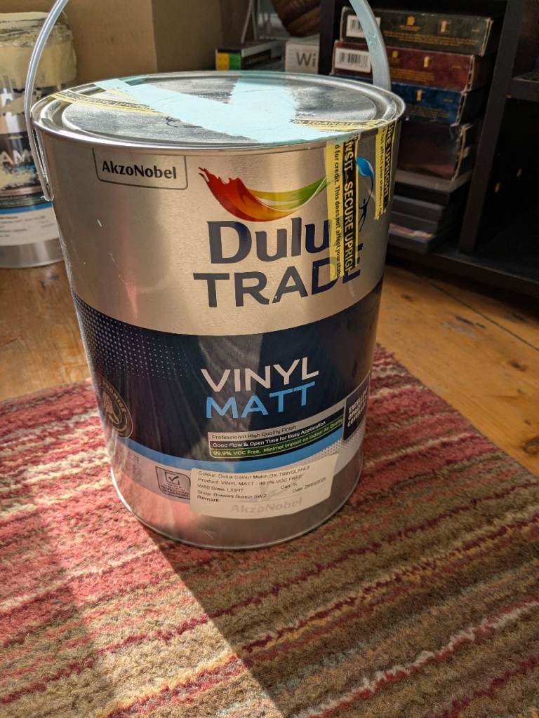 Light blue/green Vinyl Matt Dulux emulsion paint 