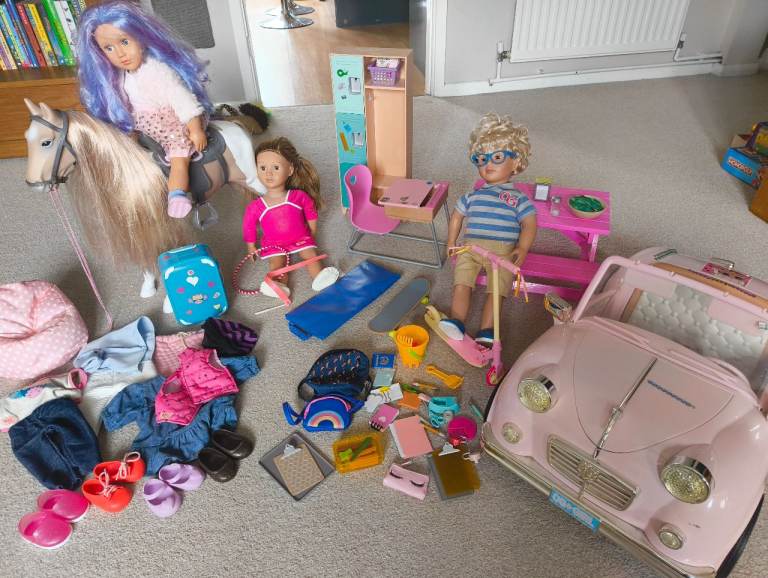 Our Generation Doll Collection Bundle – Dolls, Horse, Car & Accessories