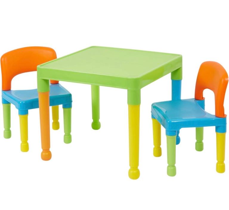 Liberty House Toys Children's Multi-Coloured Table & 2 Chairs Set, 51x51x43.5 cm