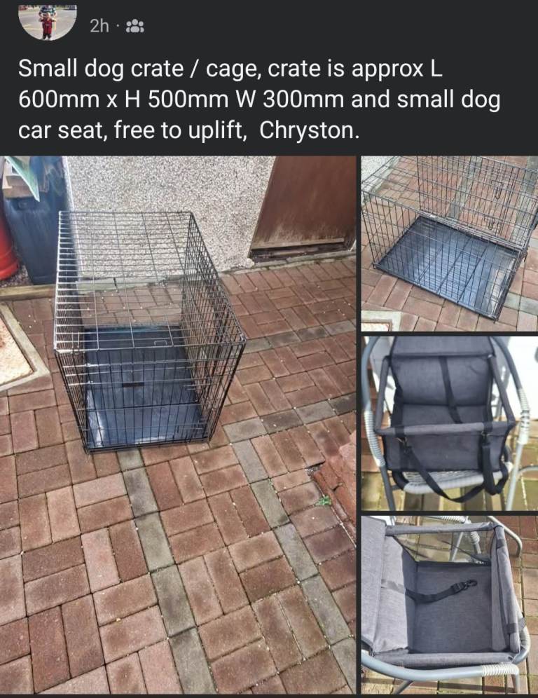 Free dog crate and dog car seat
