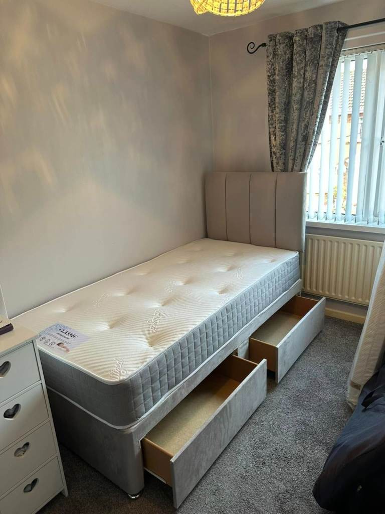 Brand New Modern & Comfy 3ft Luxury Single Divan Bed With Mattress | Today delivery | Order Now📞🚚