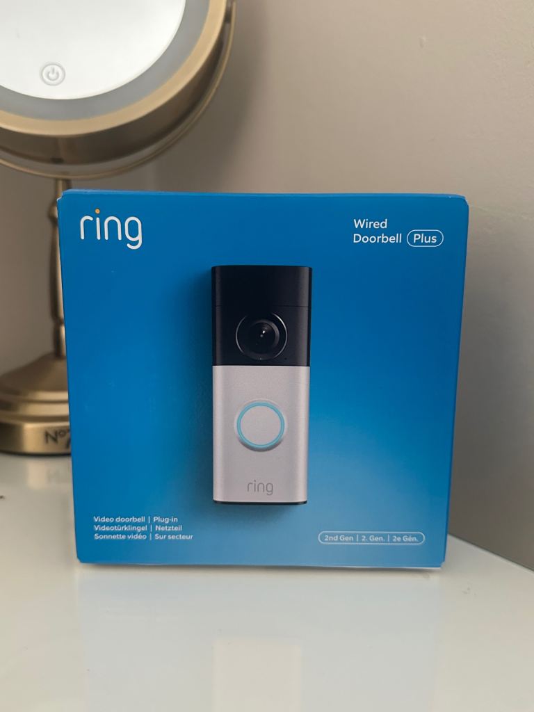 Ring Wired Video Doorbell Camera 2K Plus with Plug-in Adaptor