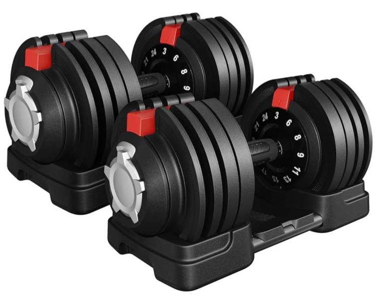 Pair of 24kg Adjustable dumbbells- New