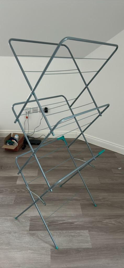 Grey Metal Clothes Airer - Good Condition