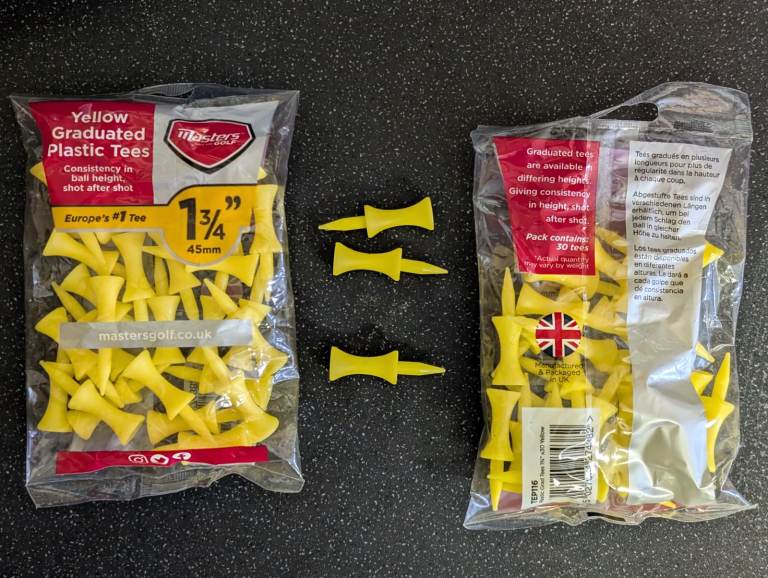 Masters Plastic Graduated Tees Yellow, 1 3/4", 60 tees
