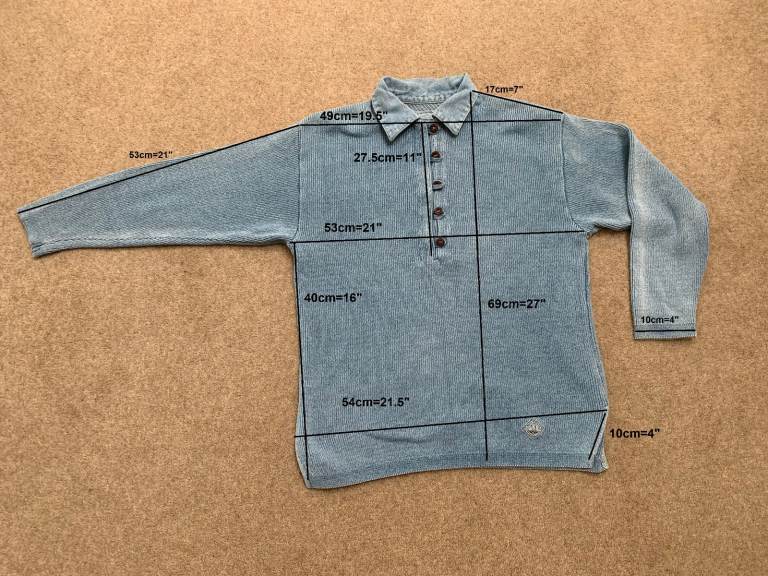 Blue Willis Men's Knitted Cotton Sweater Size S Washed Indigo Blue Dyed colour