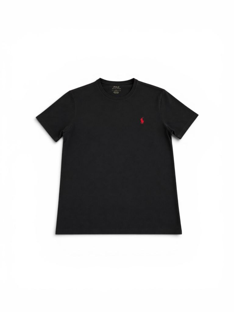 Polo Ralph Lauren Black T-Shirt with Red Logo – Good Condition