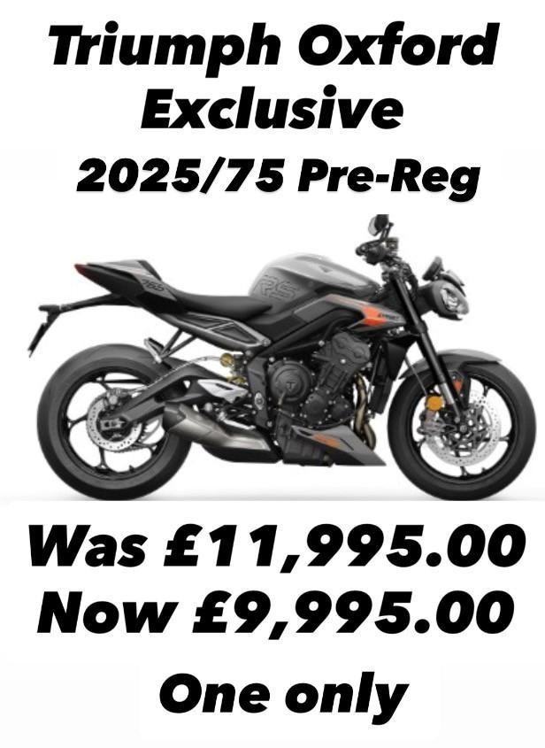 2025/75 Pre-Reg Triumph  STREET TRIPLE 765 RS Motorcycle  SAVE 1,800