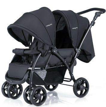Costway Black and Gray Duel Entry Dog Stroller Wagon - Large