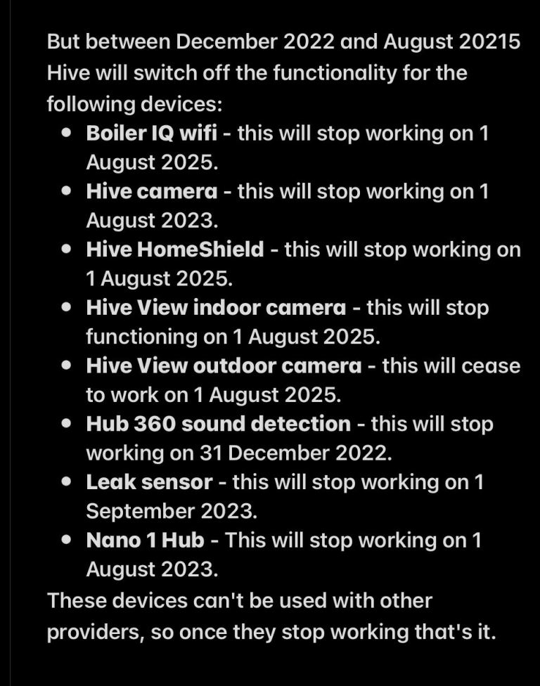Beware people selling discontinued Hive camera. 