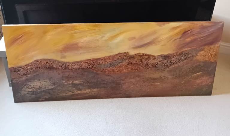 Large hand painted relief abstract canvas picture 