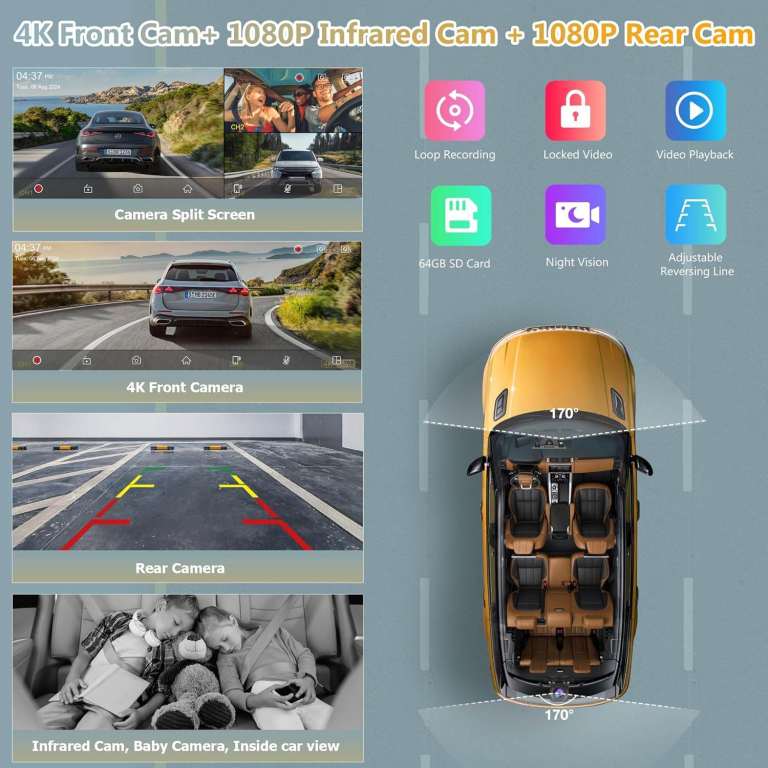 Carpuride W903S Portable Wireless Carplay / 4K Front Cam / 1080P Rear / BNIB