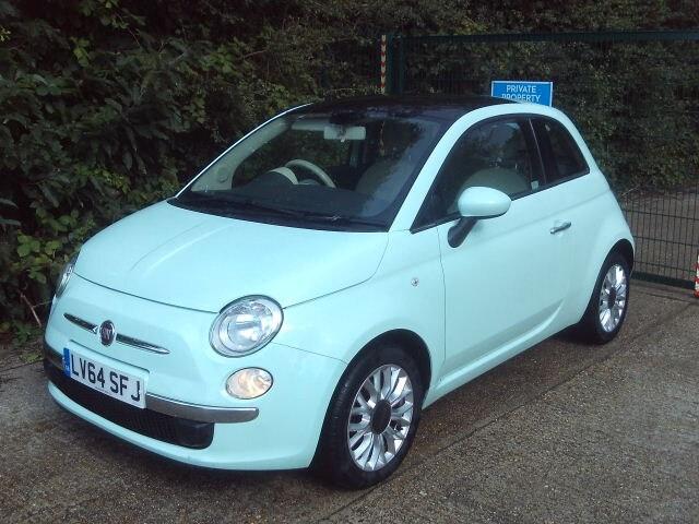 2014 Fiat 500 1.2 Lounge 3dr Green 78k Miles Years MOT Warranty £35 Road Tax HATCHBACK Petrol Manual