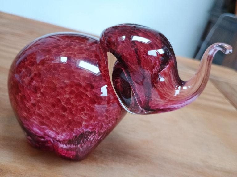 Wedgwood Glass Red/Cranberry Elephant