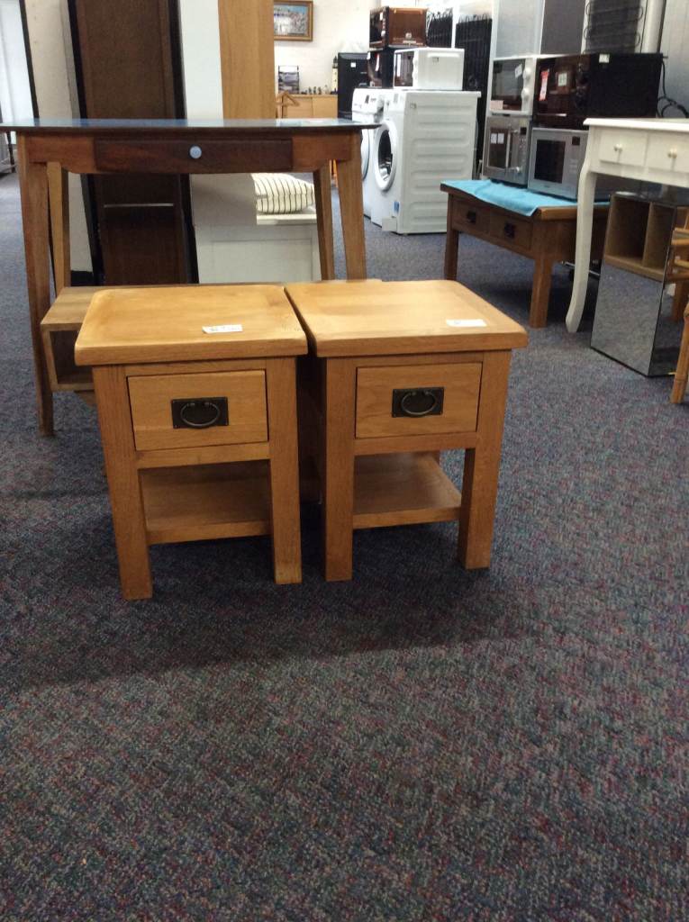 Pair of Wooden Bedside Tables #65855 & #65856  £35 each