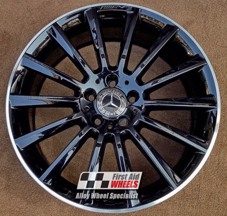 MERCEDES C CLASS W205 19'' GENUINE AMG TURBINE GLOSS BLACK DIAMOND CUT RIM REAR ALLOY WHEEL S533BGDR