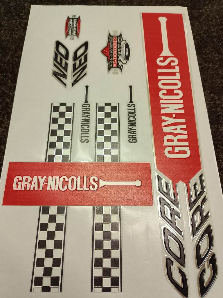 Brand New Neocore Digital Cricket Bat Stickers – Multicoloured