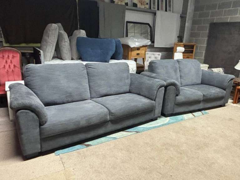 2 and 3 Seater Grey Fabric Sofas