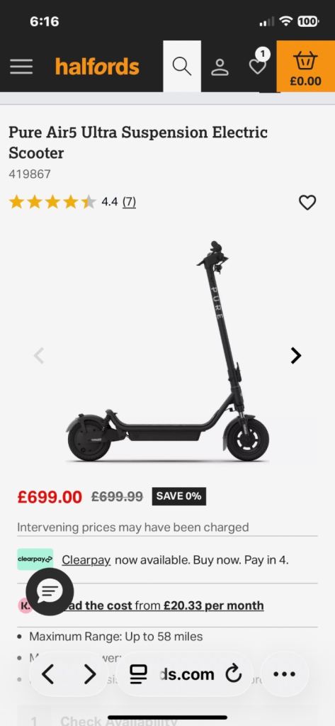 Pure electric scooter 