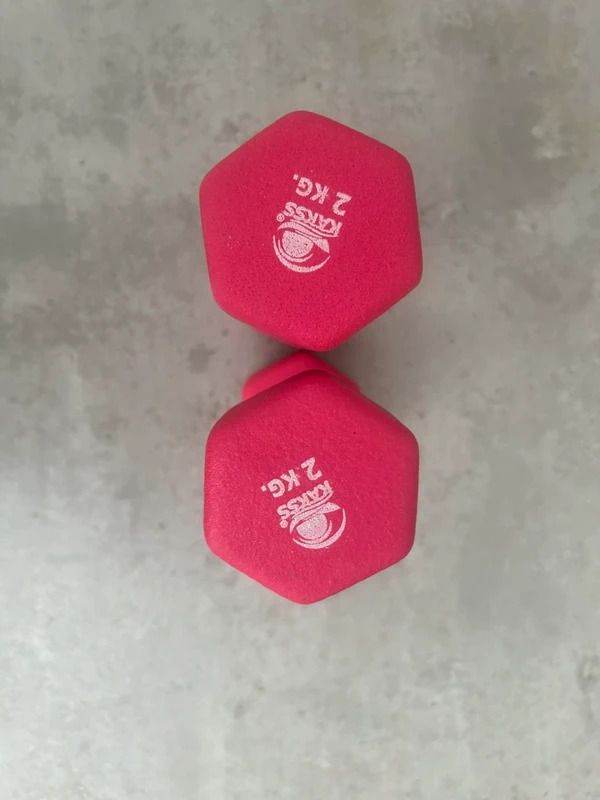 Pair of Kakss 2kg Dumbbells – Pink, Good Condition