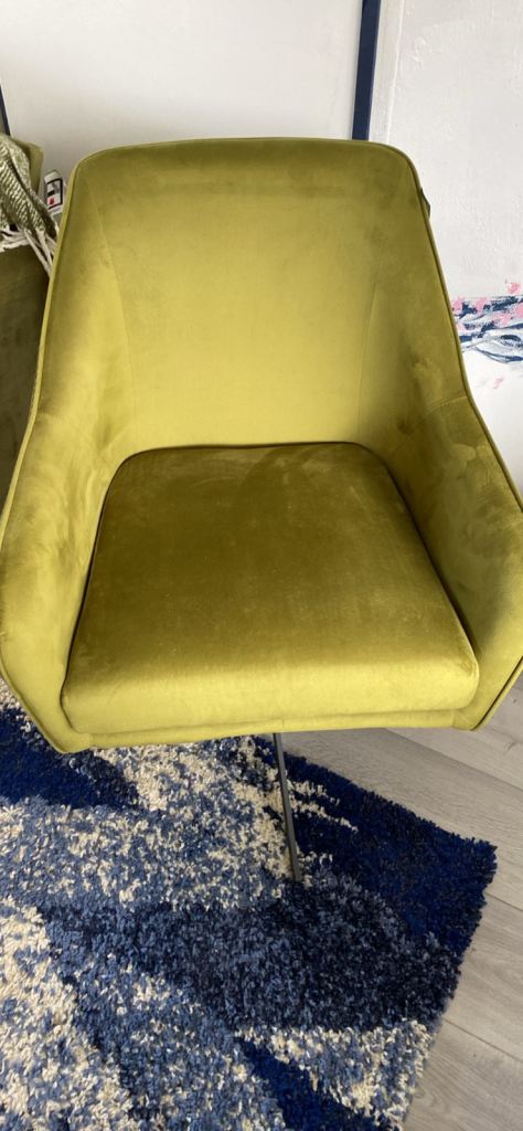 Sage green accent swivel chair