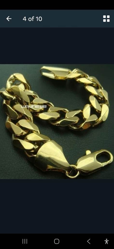 Men's gold fancy hand chain!